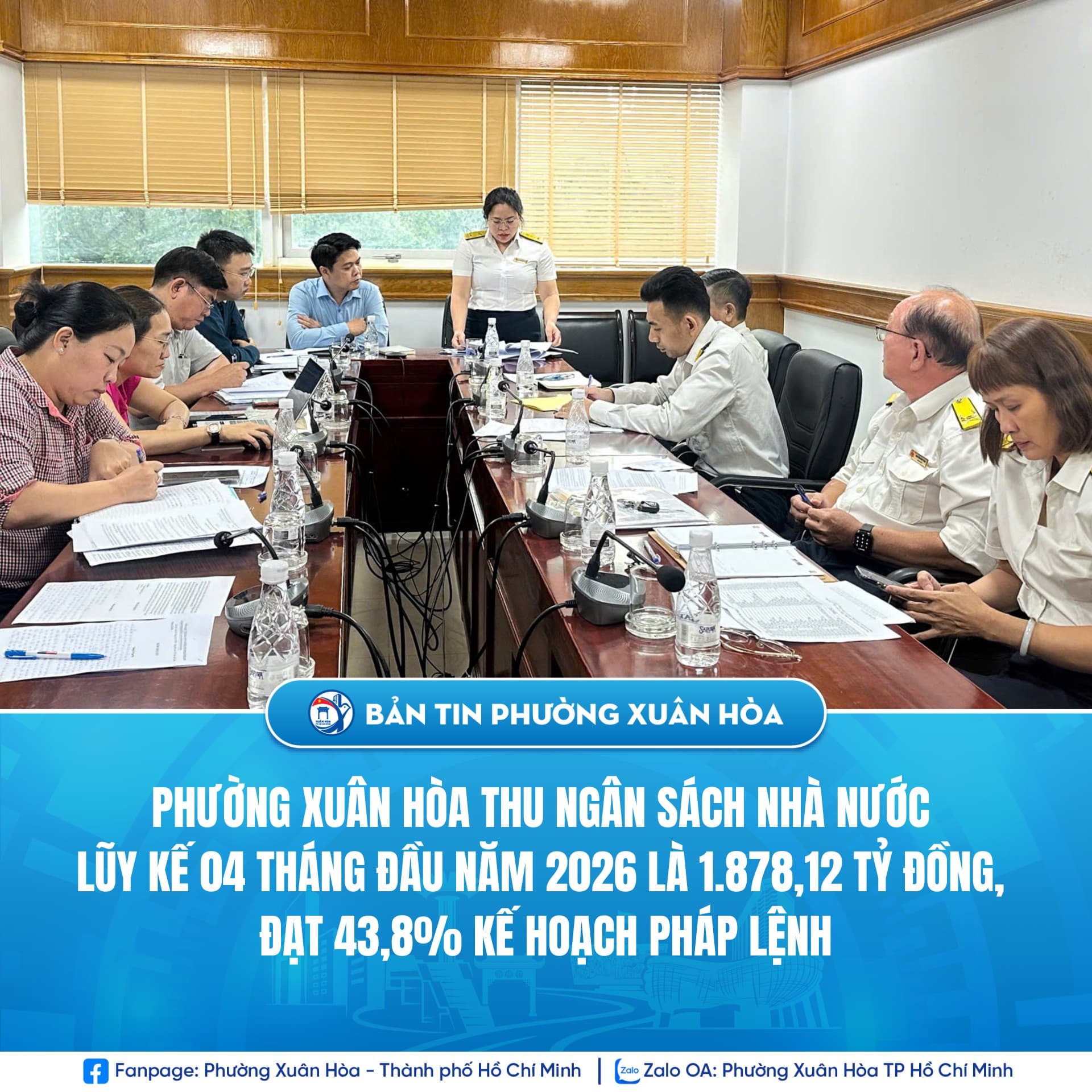UBND phường Xuân Hòa họp đánh giá tình hình thu ngân sách nhà nước 4 tháng đầu năm
